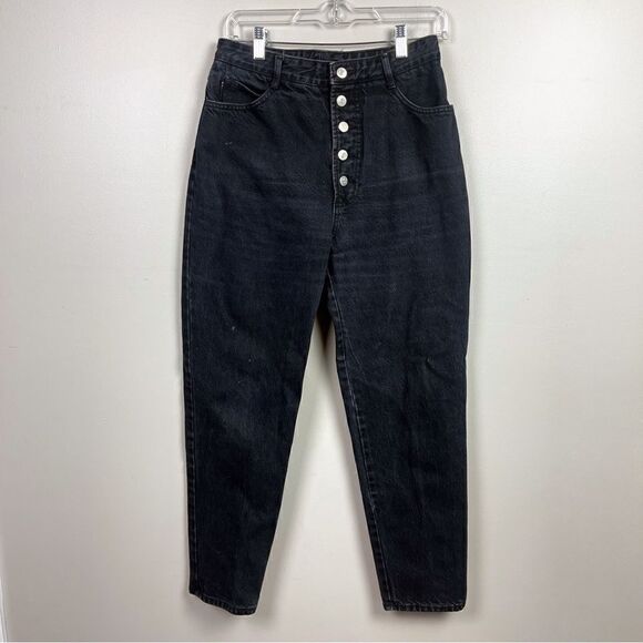 Vintage 90’s BONGO black denim jeans high waisted button fly Size 13 - Picture 1 of 8